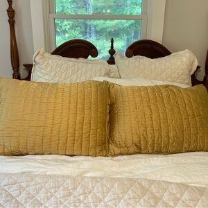 Luxurious Gold Quilted Pillow Shams